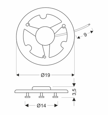LED panel 18W LED 19CM 6500K cold white rosette for Merc02 Candellux 2105748 plafond