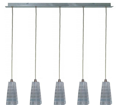 Hanging lamp chrome crystal strip 5 Emo 35-18604
