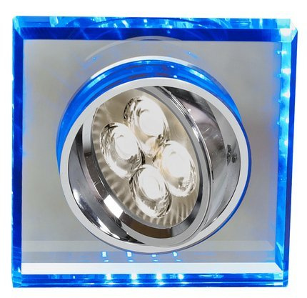 Deckenleuchte mit Öse Candellux Ssu-22 Ch/Tr+Bl Gu10 50W+Led Smd 2 1W Blau 230V Chrom
