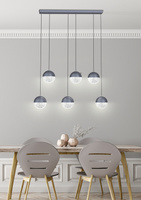 Pendant lamp FURNI 5 light gray with glass globe shades designer living room LED lamp 4000K