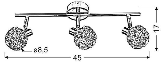 Bandă aplică 3X40W G9 crom COLLAR 93-13668