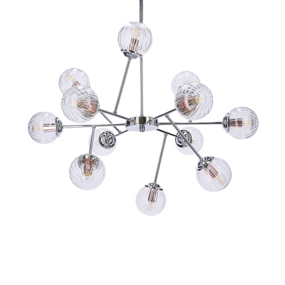 Hängende Deckenleuchte Chrom mit Glasschirmen 12x40W Best Candellux 30-64806