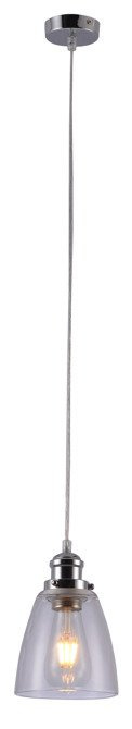 Lampa suspendata cromata cu abajur din sticla Voice Candellux 31-70821