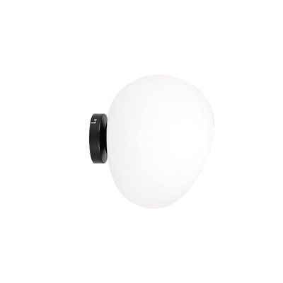 Wall sconce STONES inspired by stone white acrylic shade 20 cm japandi style stylish bedroom sconce E27