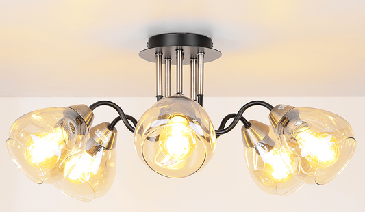 Smoked black/gold ceiling lamp 5xE27 Unica 33-00880