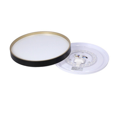 Florida ceiling lamp black and gold plafond 18w led 33 cm with white shade