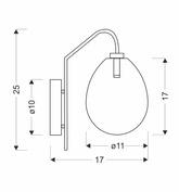 Lukka Ledea 50401225 Ballon-Wandleuchte aus metallisiertem Glas