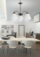 Suspension satinée 3x60W avec abat-jour en verre Uli Candellux 33-66152