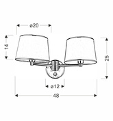 WALL LAMP WALL LAMP CANDELLUX IBIS 2xE14 22-00890 E14 SATIN