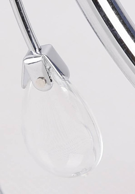Chrome ceiling lamp 3x40W white shade with crystals Simpli Candellux 33-63847