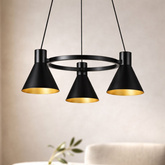 Lampe suspendue plafond noir et or mat 3x40W Plus Candellux 33-71156