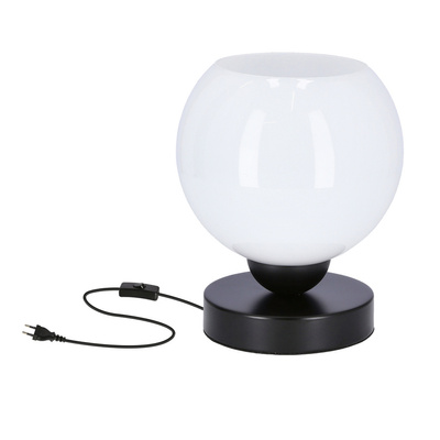 TABLE CALDERA NOIR 1X60W E27 ABAT-JOUR BLANC