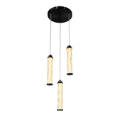 CORTE suspension plateau noir mat 25W LED 3000K abat jour transparent