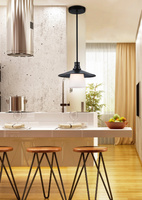 Deckenhängelampe schwarz mattweißer Lampenschirm Loft Candellux 31-43108