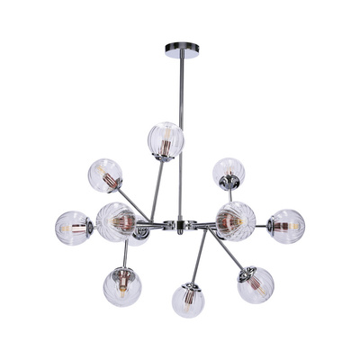 Plafoniera suspendata crom cu abajur de sticla 12x40W Best Candellux 30-64806