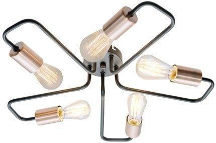 Hanging ceiling lamp 5X60W E27 black HERPE 35-66930