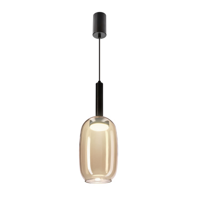 Suspension Bueno verre abat jour ambre simple GX53