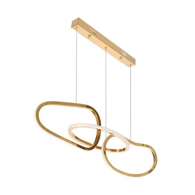 Lampa wisząca ANNELI elegancka – złota nieregularna forma 125 cm – designerska lampa salonu i jadalni LED 3000K