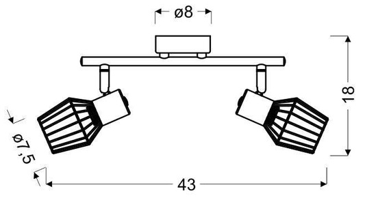 Bandă aplică 2X40W E14 gri VIKING 92-68026