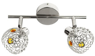 Lampa de perete/plafon crom+chihlimbar Aron 92-12166