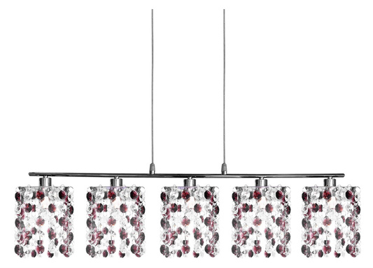 Lampa suspendata visiniu + cristale 5xG9 Classic 35-97029