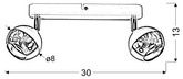 Bingo Strip 2 X Max 50W Gu10 Blanc/Chrome Sans Ampoules