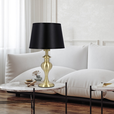 PRIMA GOLD LAMPE D'ARMOIRE OR SATINÉ 1X60W E27 ABAT-JOUR NOIR