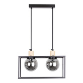 Hanging lamp black metal smoked 2xE27 Retro 2 32-00750