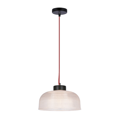 Hängelampe 27cm Glas/rotes Kabel Liverpool Ledea 50101288