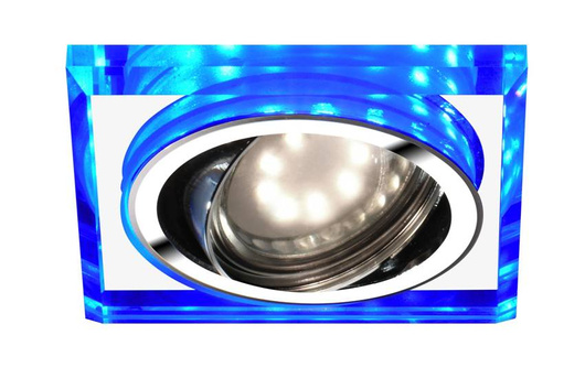 Deckenleuchte mit Öse Candellux Ssu-22 Ch/Tr+Bl Gu10 50W+Led Smd 2 1W Blau 230V Chrom