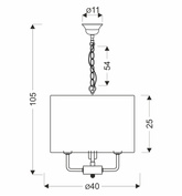 PACIFICA lampa wisząca czarny 3x40W E14 abażur złoty