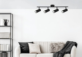Black wall/ceiling lamp spot 4x15W Colly 94-01641