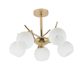 AMOS Lampa wiszaca złoty 5x40W E27 klosz biały 35-37497