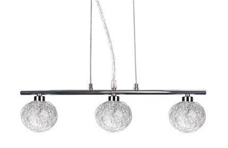 Hängelampe Chrom mit geflochtenem Glasschirm 3x40W Sphere Candellux 33-14023