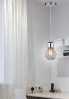 Hanging ceiling lamp chrome wire shade E27 Gliva Candellux 31-58652