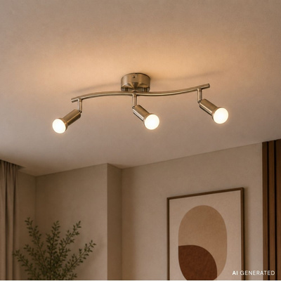 Wandlampenleiste 3X40W E14 satiniertes Nickel ARC 93-63465