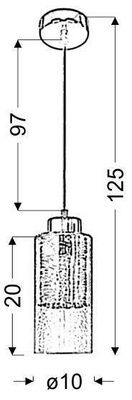 Plafonnier suspendu abat-jour en verre argenté E27 Libano Candellux 31-51646