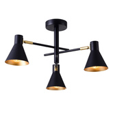 Plafonnier noir et or mat réglable 3x40W Less 33-70975