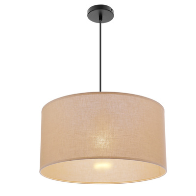 SHANTI lampa wisząca czarny 1x40W E27 abażur beżowy 31-38685