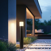 Lampa ogrodowa stojąca LED SEDUM – czarny słupek 12W IP65 – nowoczesne oświetlenie ścieżki ogrodowej