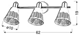 Lampa ścienna sufitowa kinkiet chrob/biały 3x40W E14 Discovery 93-62178