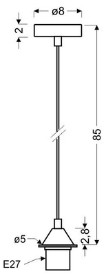 LUMINAIRE 1X60W E27 NICKEL MATT