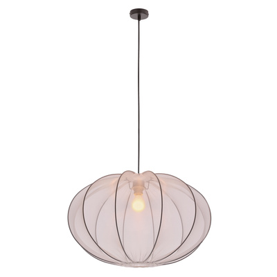 MELLOW lampa wisząca czarny 1x40W E27 abażur 60 biały kula 31-41975