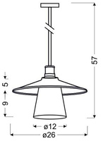 Deckenhängelampe schwarz mattweißer Lampenschirm Loft Candellux 31-43108