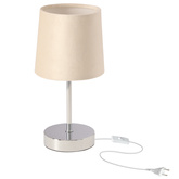 SALLY lampka stołowa chromowy 1x40W E14 abażur beżowy