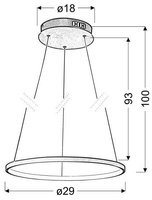 Lampa suspendata LED 18W inel rotund 29cm crom Lune 31-64592