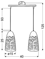 Plafonnier suspendu 2xE27 blanc SABRIN 32-54869