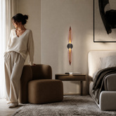 Nordic glass double wall light with copper shades for living room and bedroom