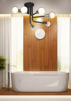 Kronleuchter-Deckenleuchte aus schwarzem und goldenem Stahl Spill Candellux 36-56542