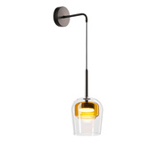 Aplica de perete Glaxi abajur din sticla transparent si galben pentru dormitor 1xGX53